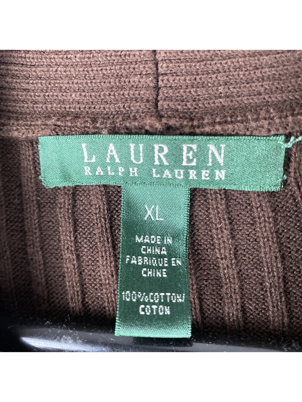 lauren ralph lauren women’s XL pullover cable knit, shawl collar, Brown, soft - Picture 2 of 9